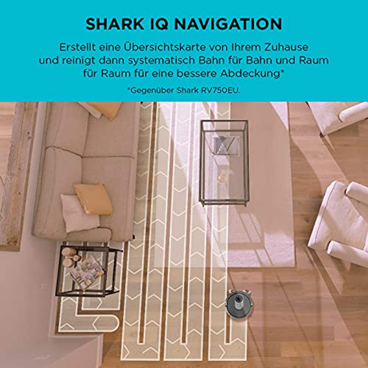Shark AI SaugRoboter Teppiche und Hartböden, WLAN-App