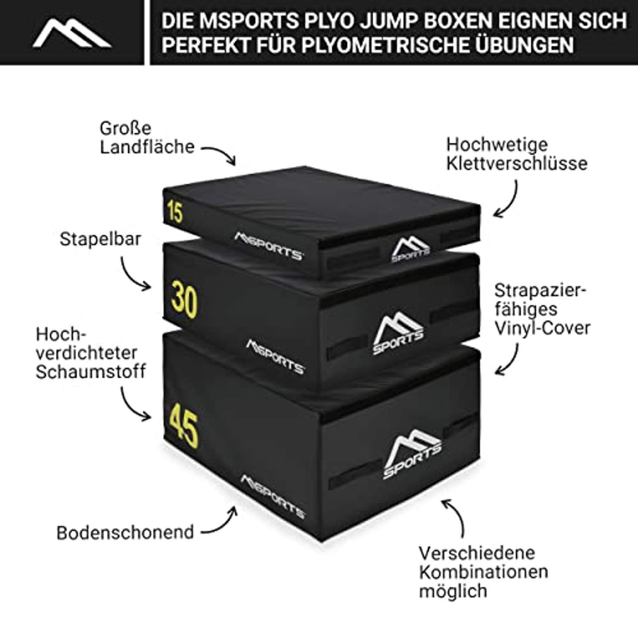 MSPORTS Plyo Box Professional 3-teilig