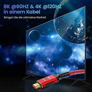 8K HDMI Kabel 2.1-2M Snowkids 8K@60HZ & 4K@120HZ 7680P Ethernet Kabel