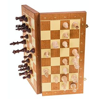 Schach Dame L Spiel 2 in 1 SQUARE 36 x 36 cm Schachbrett aus Holz 