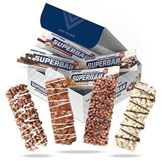 Energybody Superbar Mix Box 12 x 50 g zuckerarme Proteinriegel Eiweißriegel ohne