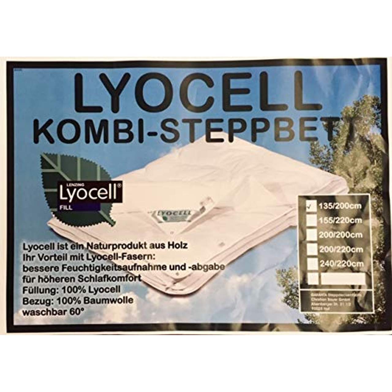 Lyocell Tencel 4 Jahreszeitendecke Duetto 100% Natur