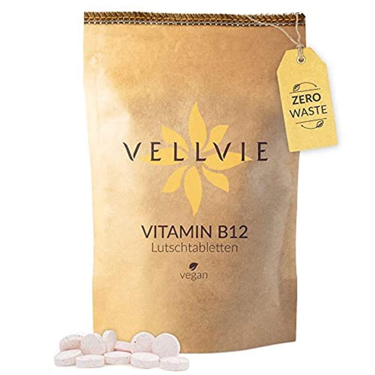 Vitamin B12 Lutschtabletten Zero Waste & Plastikfrei von VELLVIE