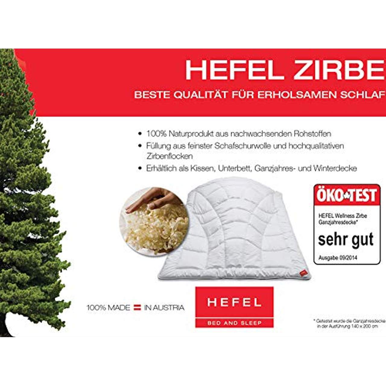 Hefel Wellness Zirbe Winterbettdecke 135x200 cm