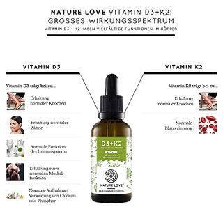Premium NATURE LOVE® Vitamin D3 sehr ho Laborgeprüfte 1000 IE pro Tropfen 