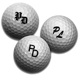elbedruck Golfball mit Gravur Initialen für Golfspieler