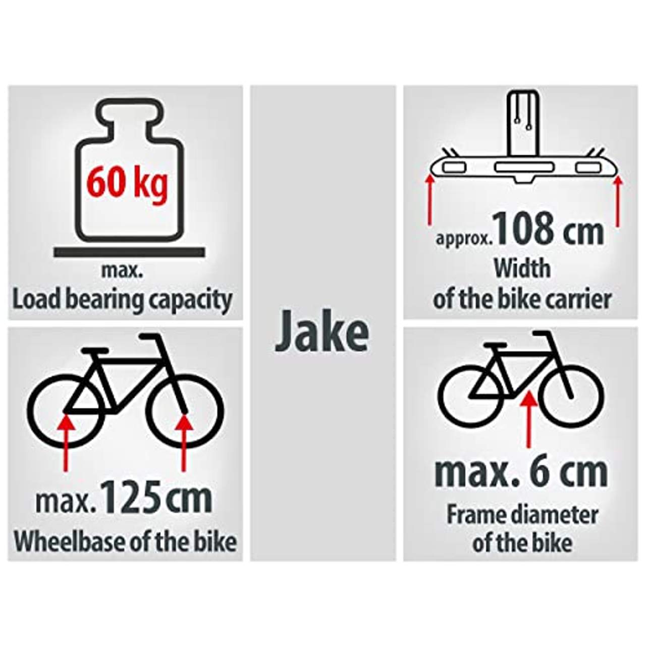 EUFAB Fahrradträger Jake für E-Bikes geeignet