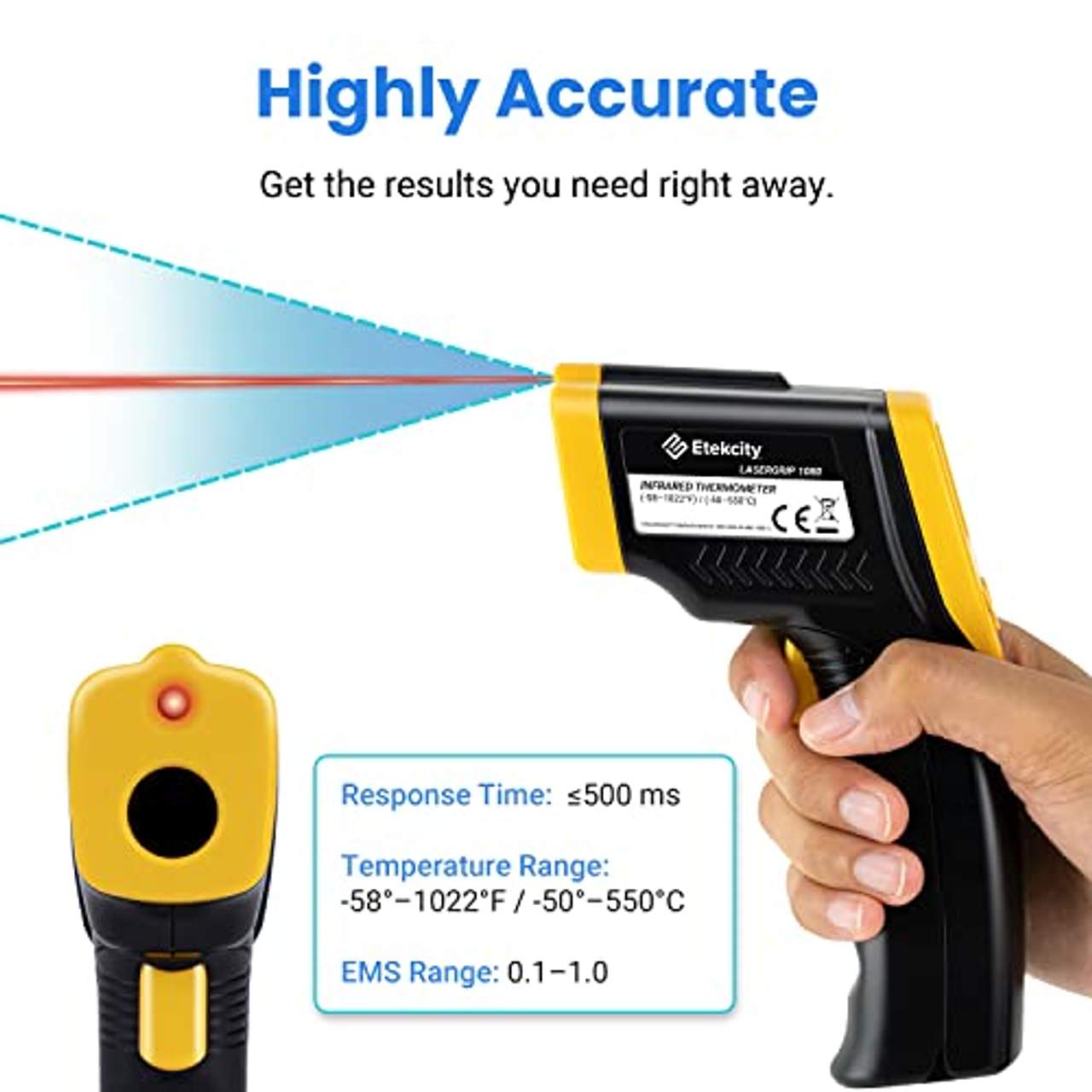 Etekcity Digital Laser Infrarot Thermometer -50 bis +550°C