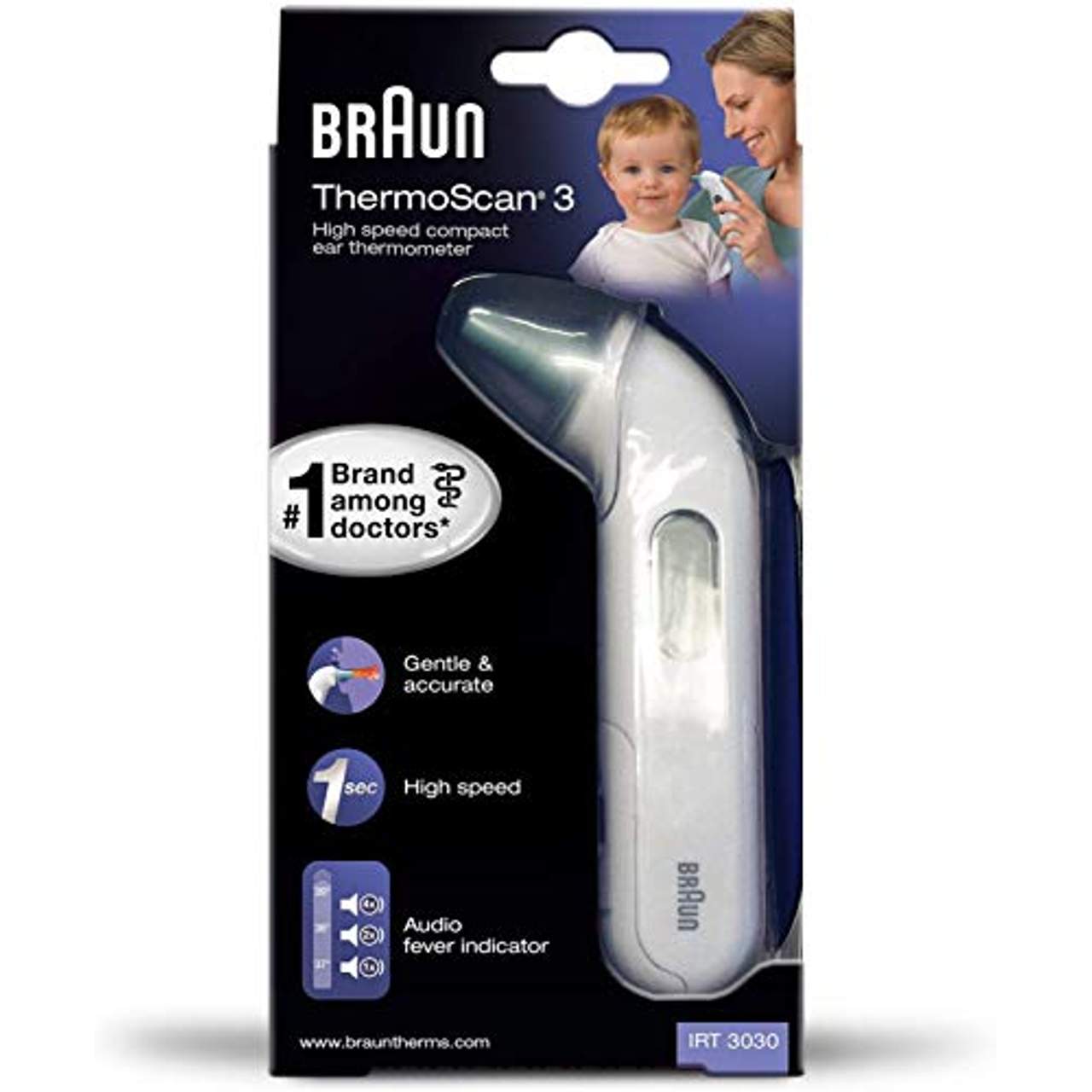 Braun ThermoScan 3 Infrarot Ohrthermometer IRT3030