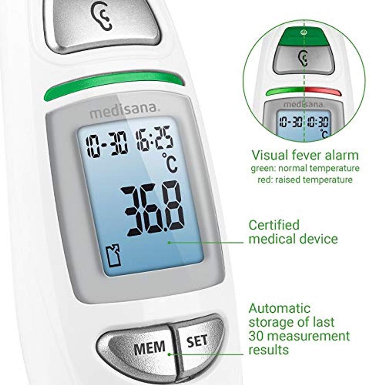 Medisana TM 750 digitales 6in1 Infrarot-Fieberthermometer