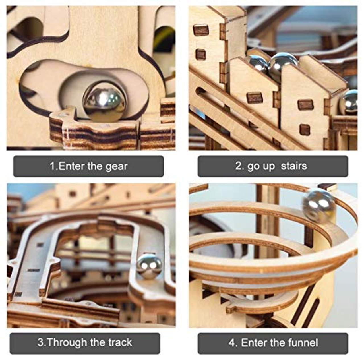 Robotime Murmelbahn Holz 3D Puzzle Erwachsene Kugelbahn Spiel Perpetuum