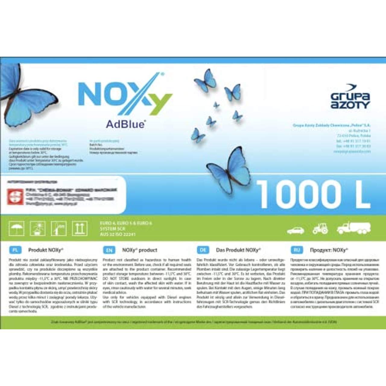 NOXy AdBlue 1000 Liter AdBlue IBC Container Harnstofflösung Diesel