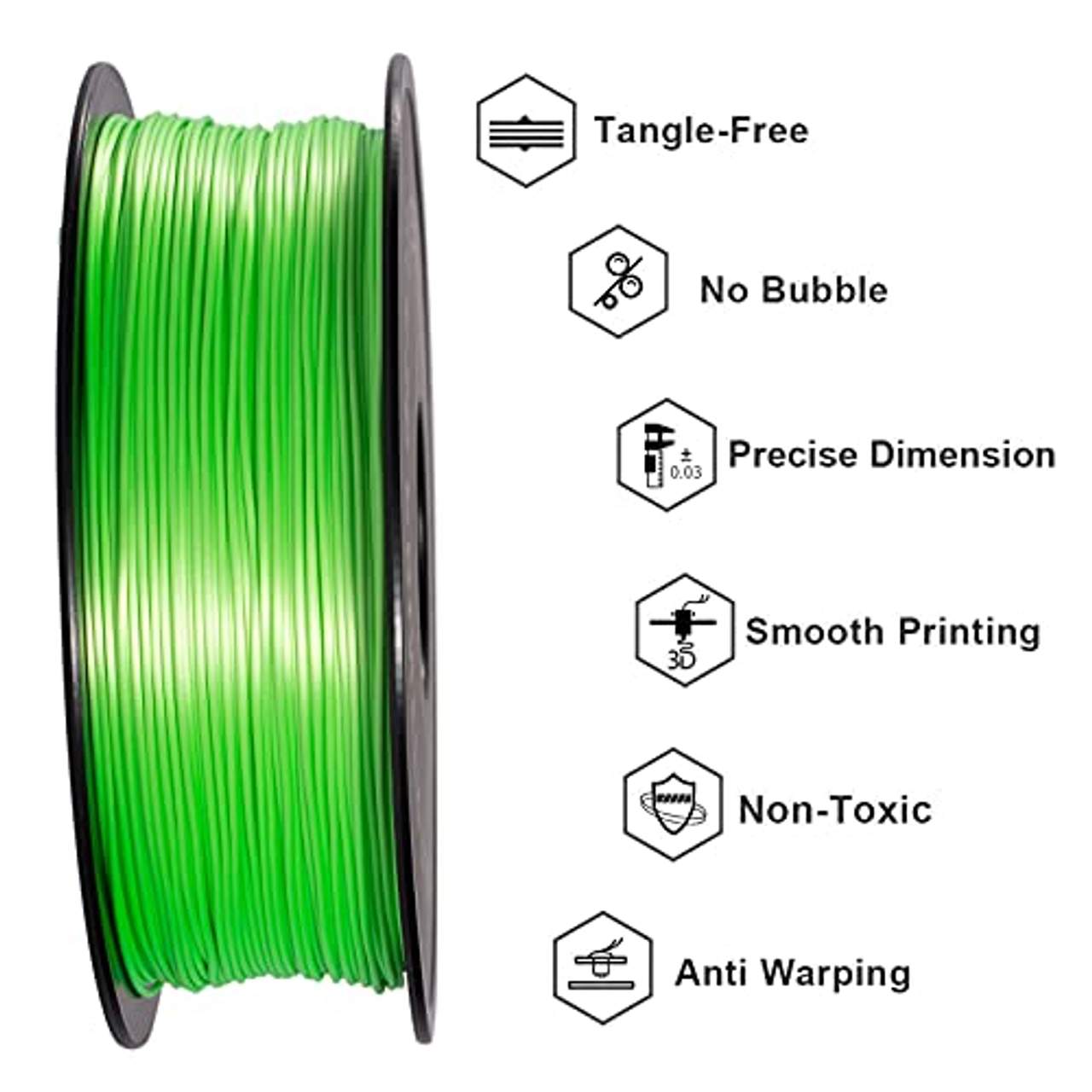 GEEETECH PLA filament 1.75mm Silk Grün