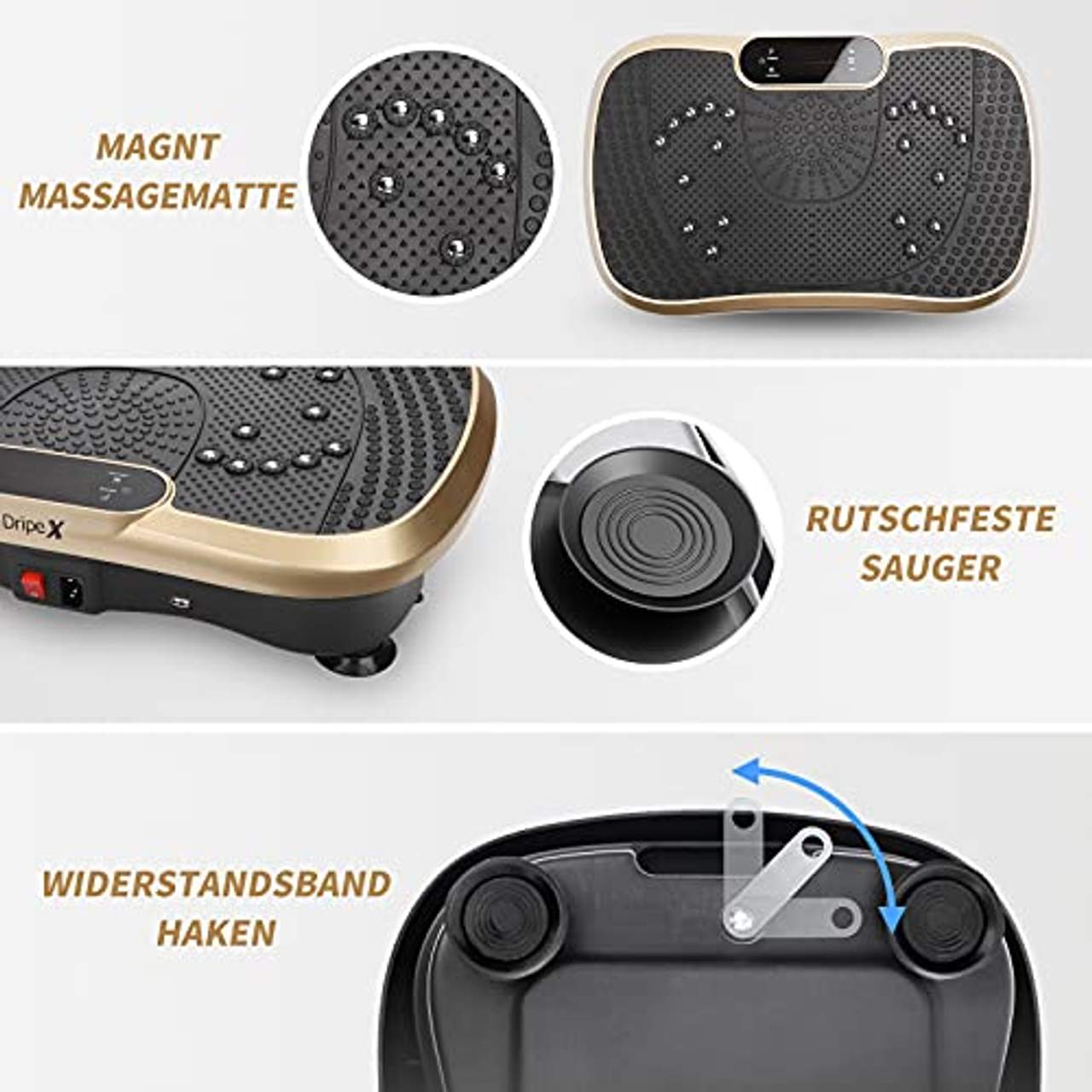 Dripex Vibrationsplatte mit 99 Vibrationsstufen Sportgerät für Zuhause Vibrationstrainer|Body
