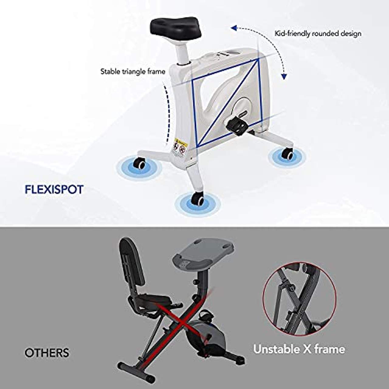 FLEXISPOT Fitness-Stuhl Fahrrad Stuhl Unter Tisch Fahrrad Heimtrainer