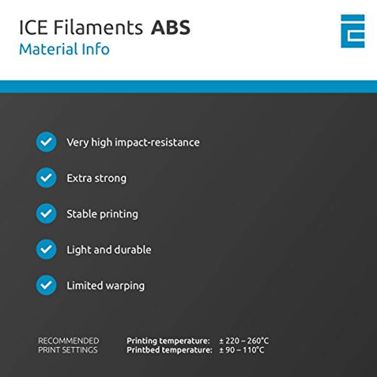 ICE FILAMENTS ABS Filament 3D Drucker Filament
