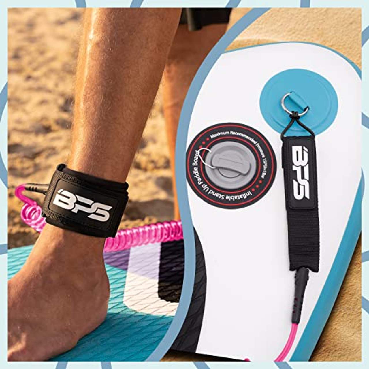BPS 'Storm' Premium SUP-Surfboard-Spiralkabel