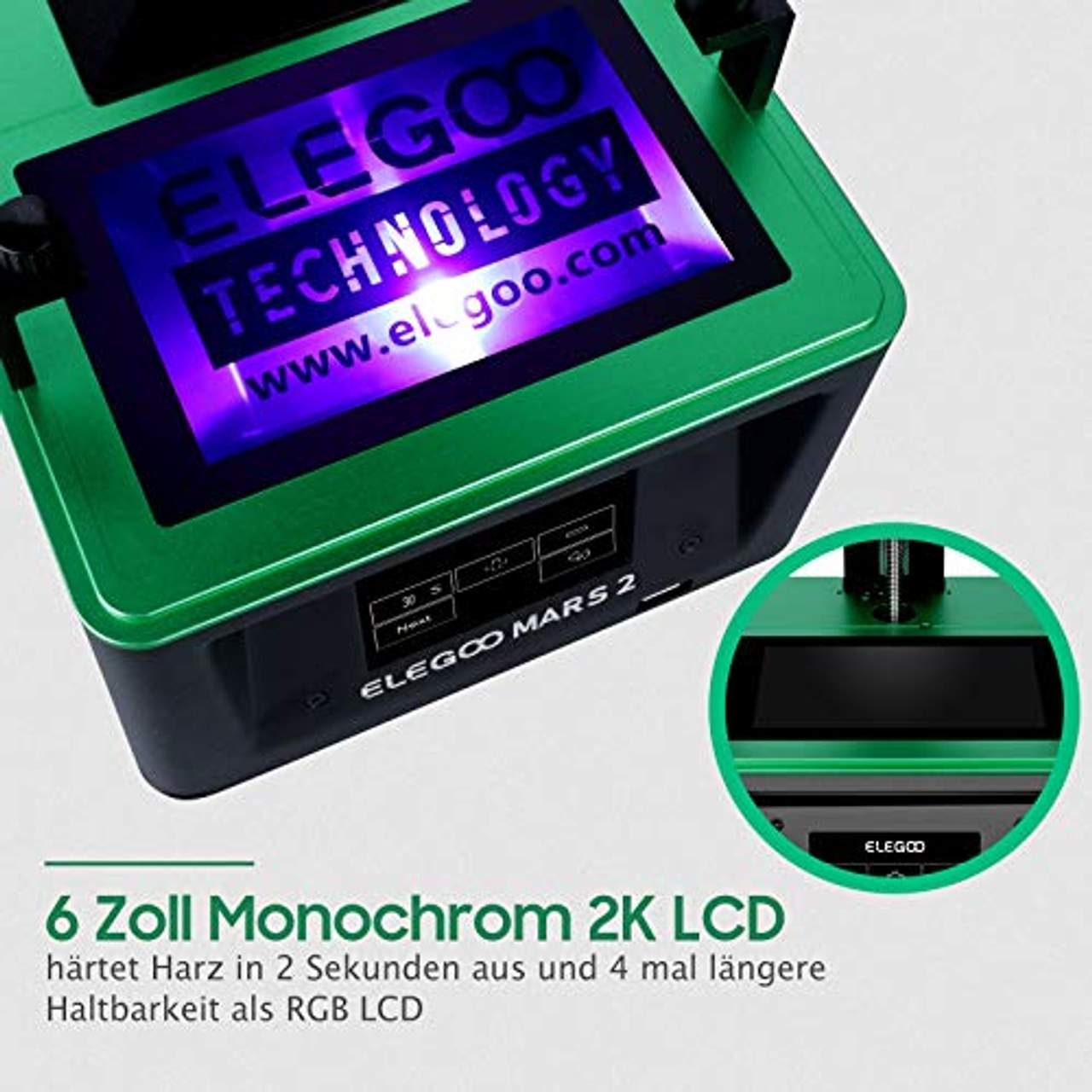 ELEGOO Mars 2 Mono Msla 3D Drucker UV Lichthärtungs LCD Resin 3D Drucker