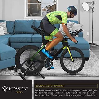 KESSER Fahrrad Rollentrainer inkl. Schaltung mit 6 Gänge für 26-28' Reifen bis zu 150 Kg belastbar