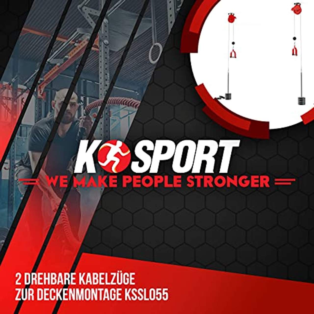 K-Sport: 2 Kabelzüge zur Deckenmontage