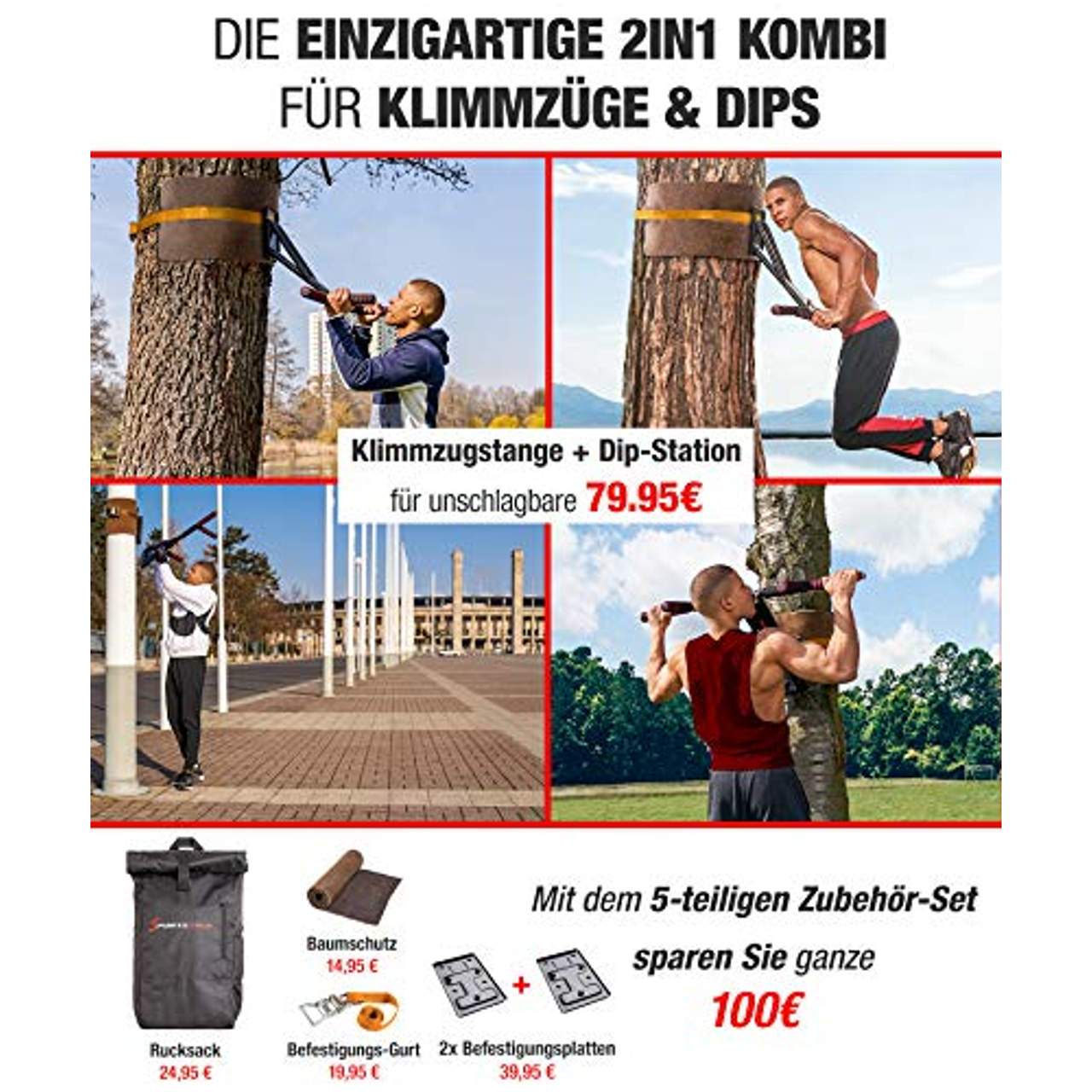 Sportstech Premium 2in1 Klimmzugstange & Dip Bar KS700