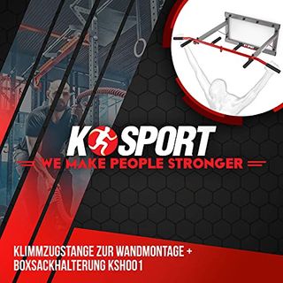 K-Sport: Klimmzugstange zur Wandmontage mit Pull-Up Bar & 3 verschiedenen Griffen I Klimmzugturm