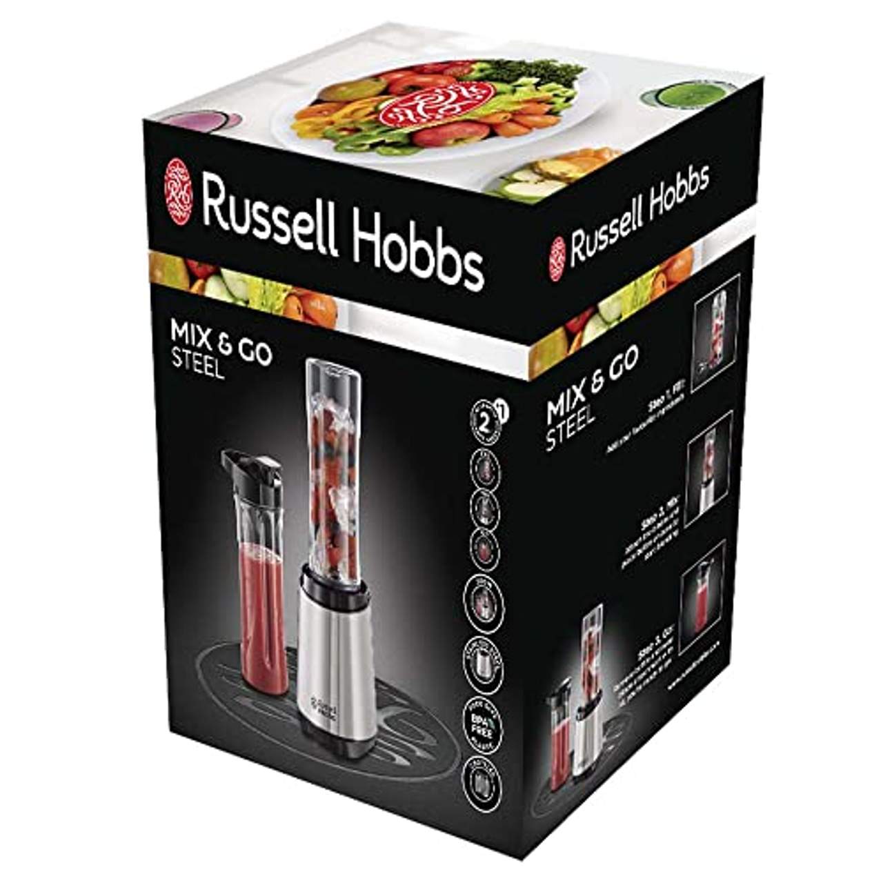 Russell Hobbs 23470-56 Standmixer Smoothie Maker Mix & Go Steel