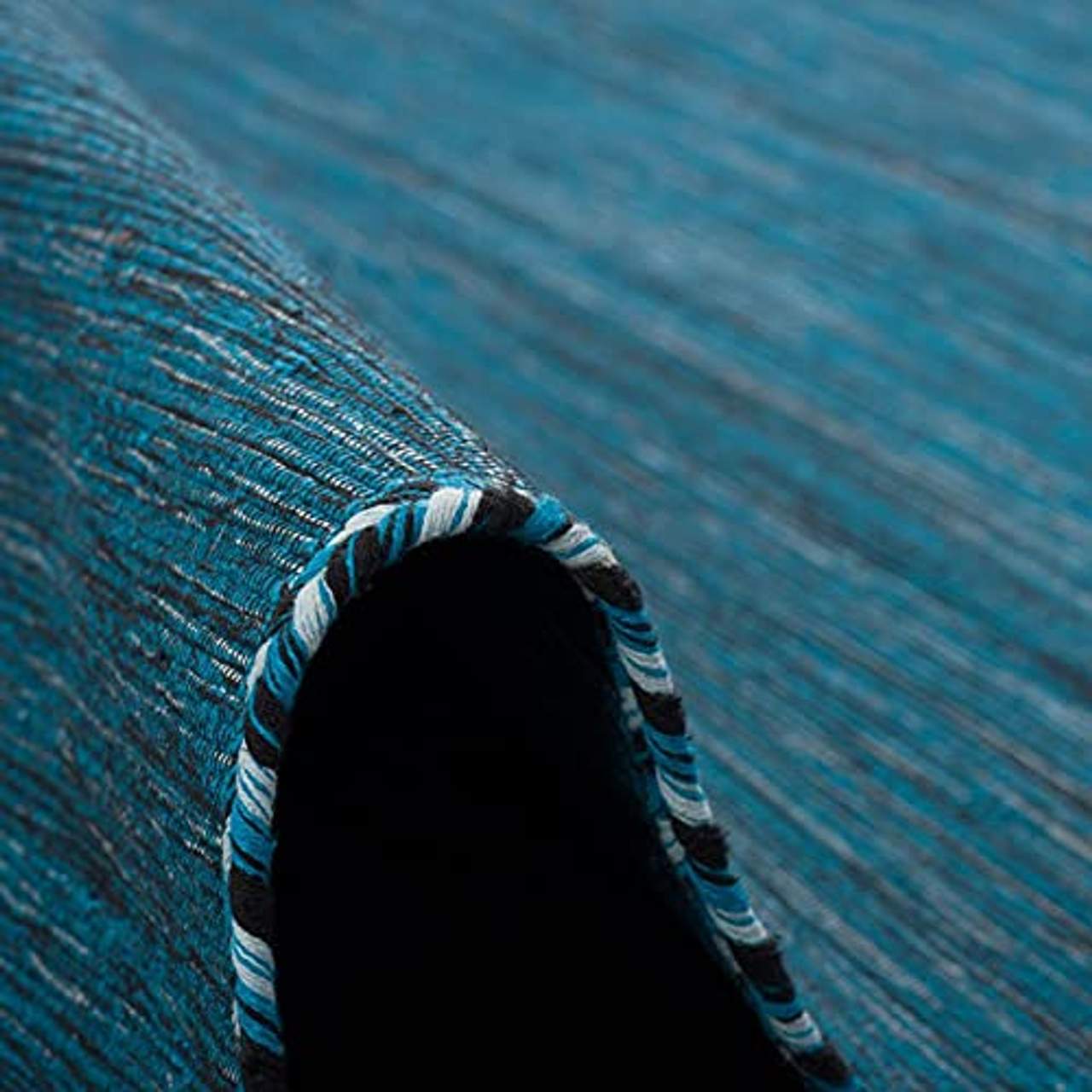 Natur Teppich Bauwolle Kelim Prico Blau Petrol in 8 Größen