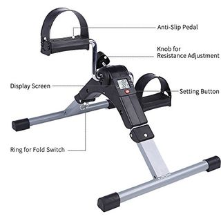 Himaly Pedaltrainer Mini Heimtrainer LCD Arm und Beintrainer Fitnessbike Faltbar 