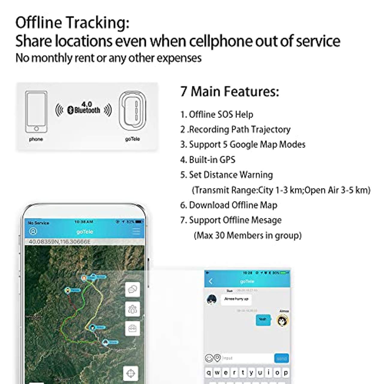 goTele GPS Tracker Wander & Outdoor GPS-Geräte Jagd GPS Kinder und Haustiere Tracker