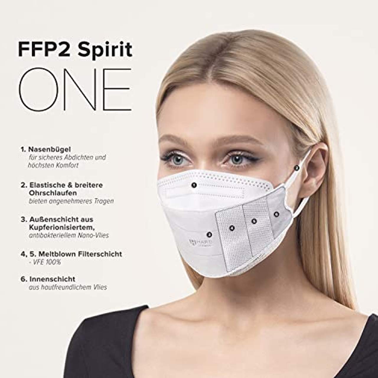 HARD 20 Stück FFP2 Atemschutzmaske Made in Germany