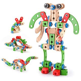 VATOS Holz Konstruktionsspielzeug Pädagogisches Montessori Spielzeug