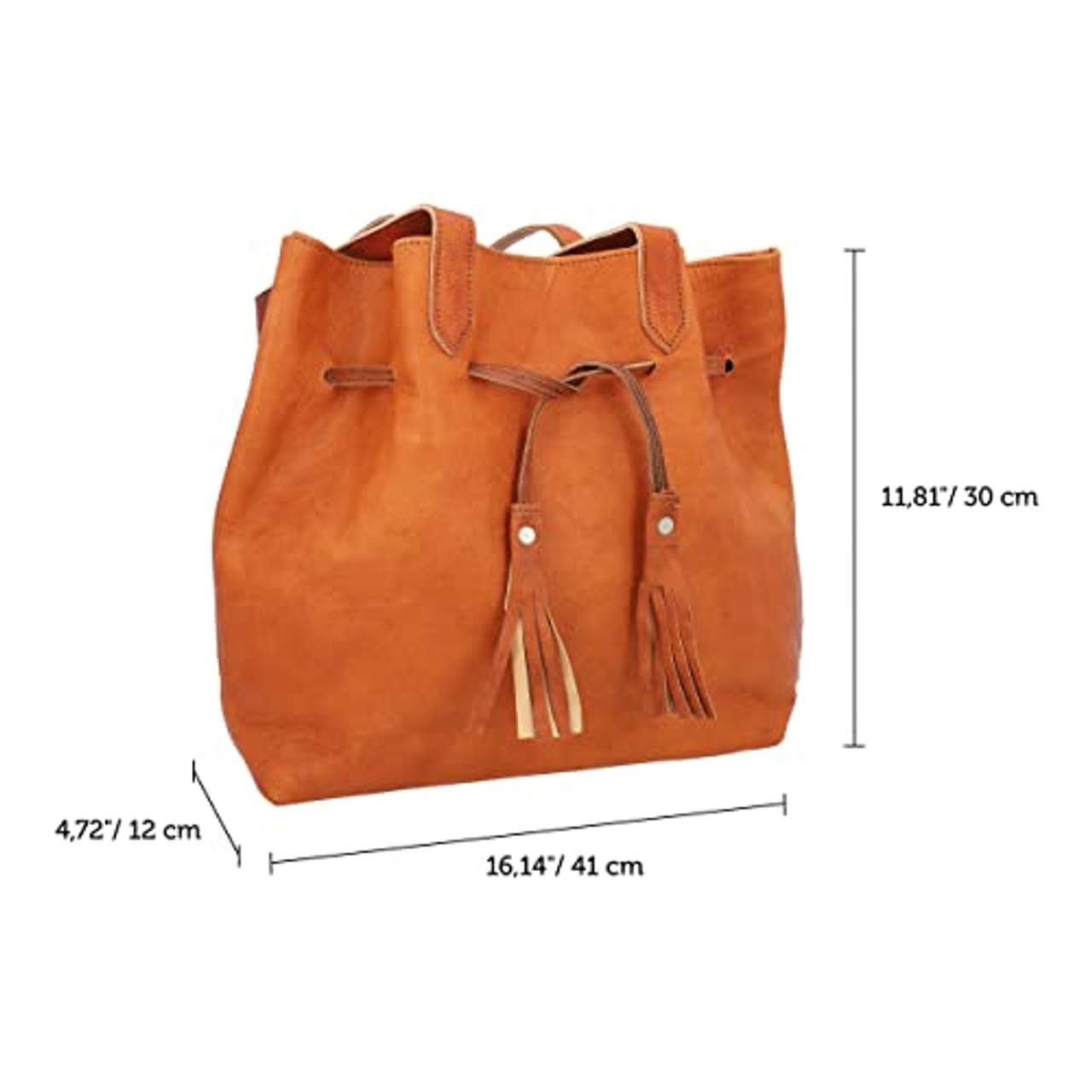 Gusti Bucket-Bag Leder Phoebe Shopper Handtasche Ledertasche Beuteltasche Braun Leder
