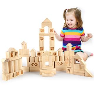 VATOS Holzbausteine Pädagogisches Montessori Spielzeug