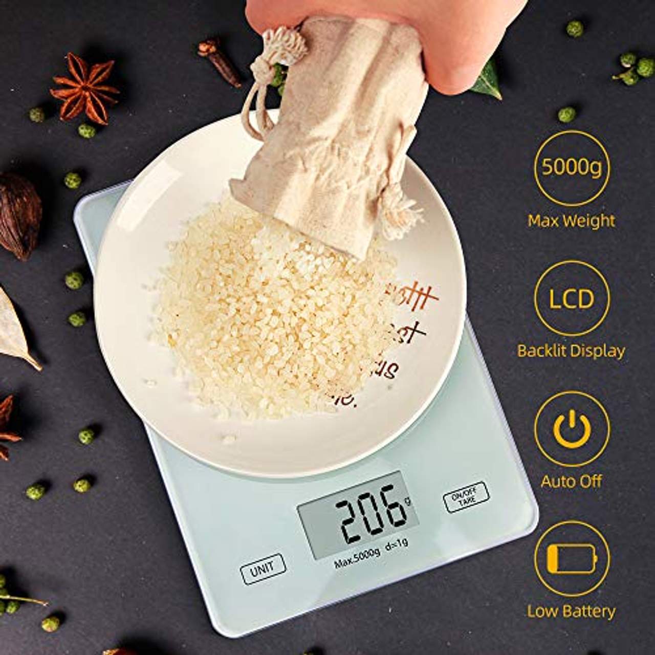 Meromore Digitale Küchenwaage 5kg