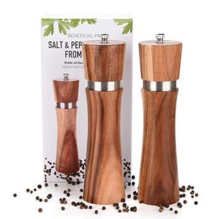 Auroma Salz & Pfeffermühlen Set aus hochwertigem Akazienholz gefertigt
