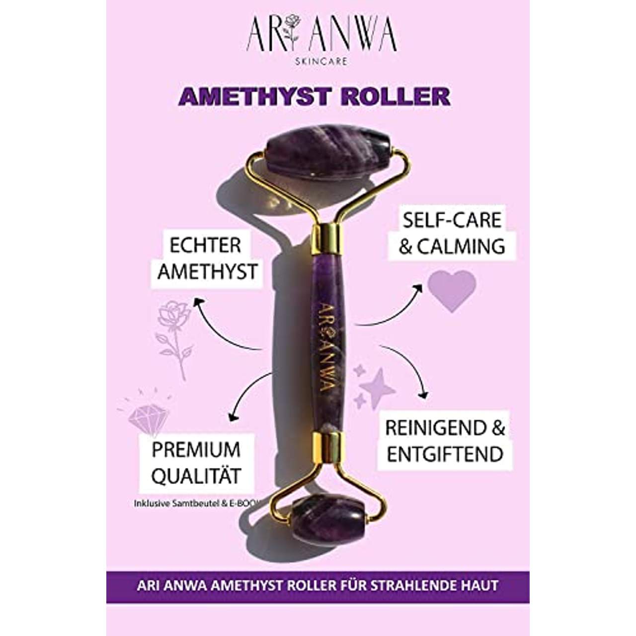 ARI ANWA Skincare Premium Amethyst Roller