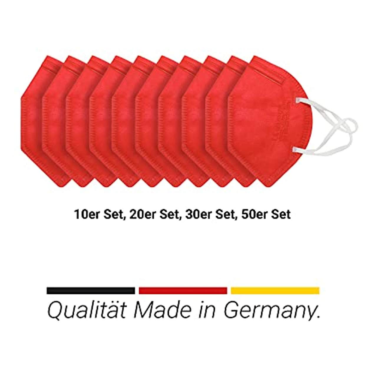 elasto 10x FFP2 Masken CE Zertifiziert  Made in Germany - rot