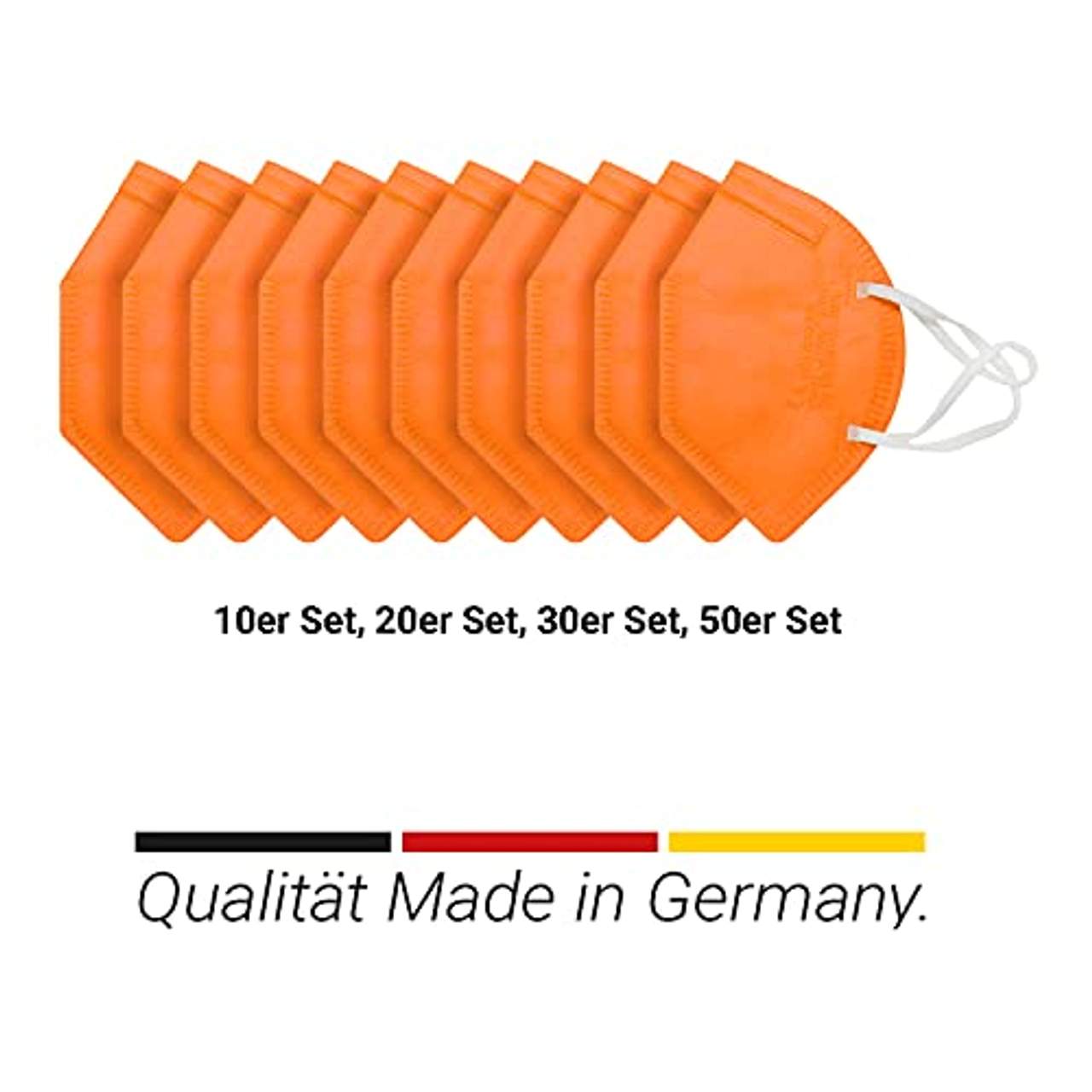 elasto 10x FFP2 Masken CE Zertifiziert  Made in Germany -orange