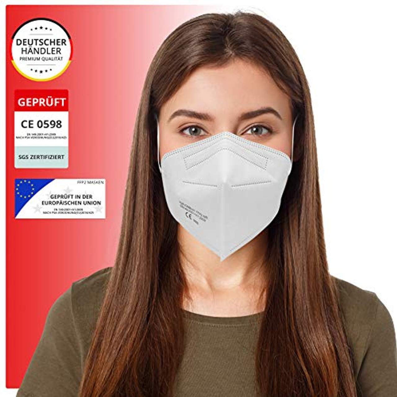 Trading Bros 1000 Stück FFP2 Maske CE 0598 zertifiziert Atemschutzmaske 