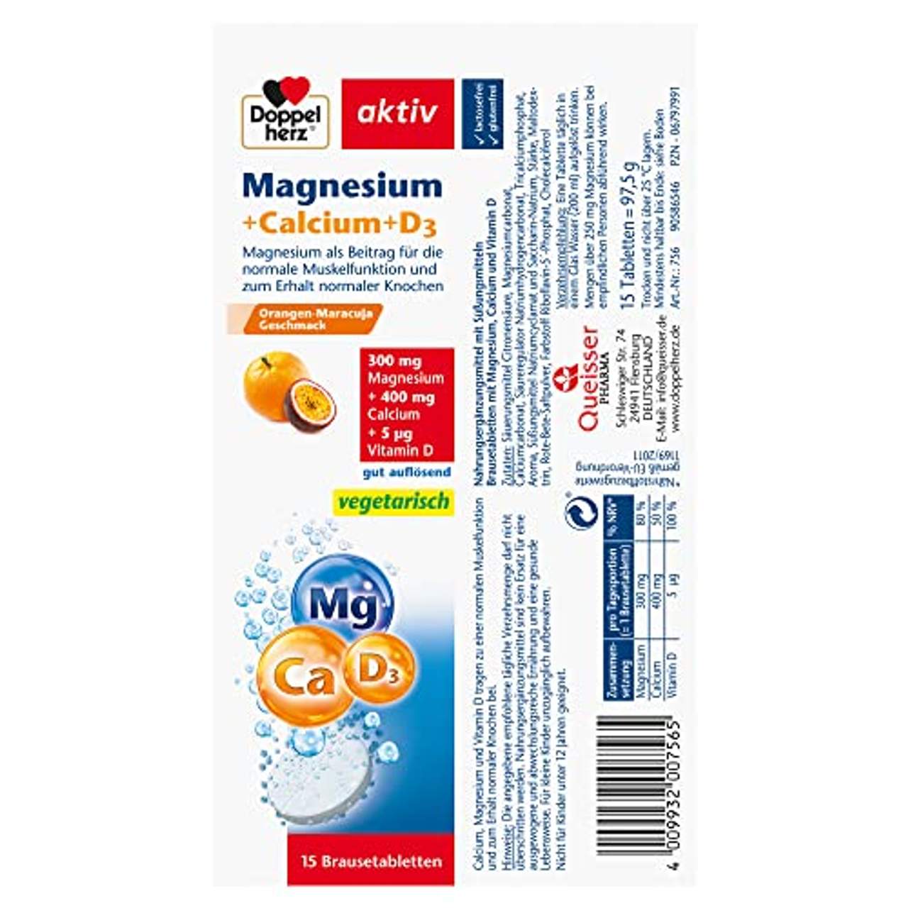 Doppelherz Magnesium Calcium D3 Brausetabletten