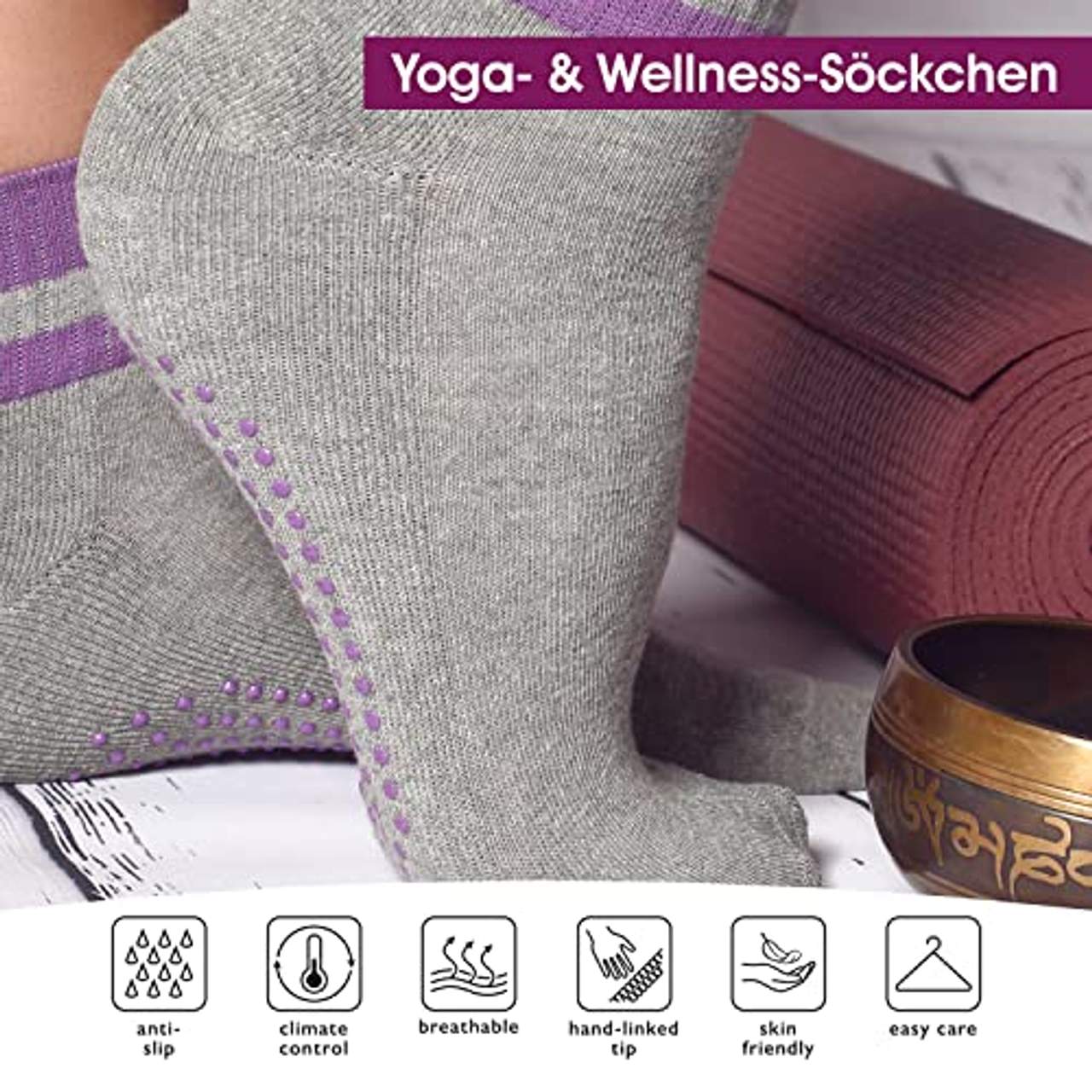 Celodoro Damen und Herren Yoga & Wellness Socken
