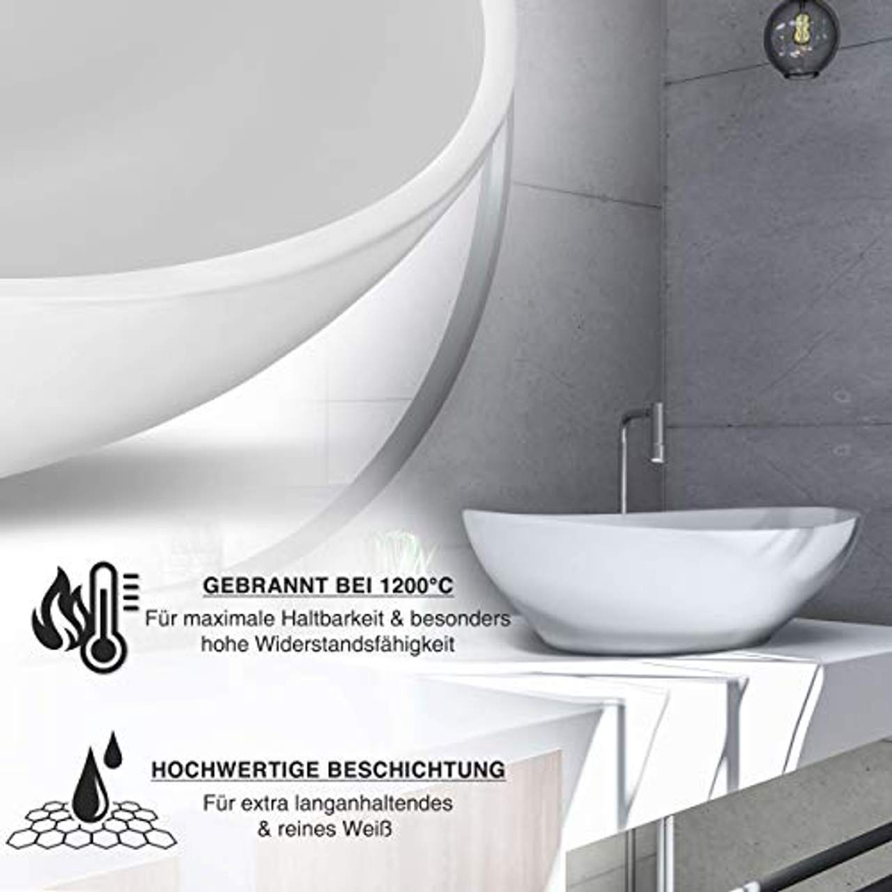VMbathrooms Premium Waschbecken Oval