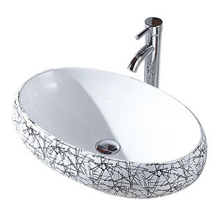 HomeLava Badezimmer-Waschbecken Weiß Keramikbecken Set