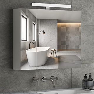 DICTAC Spiegelschrank Bad mit Beleuchtung und Steckdose