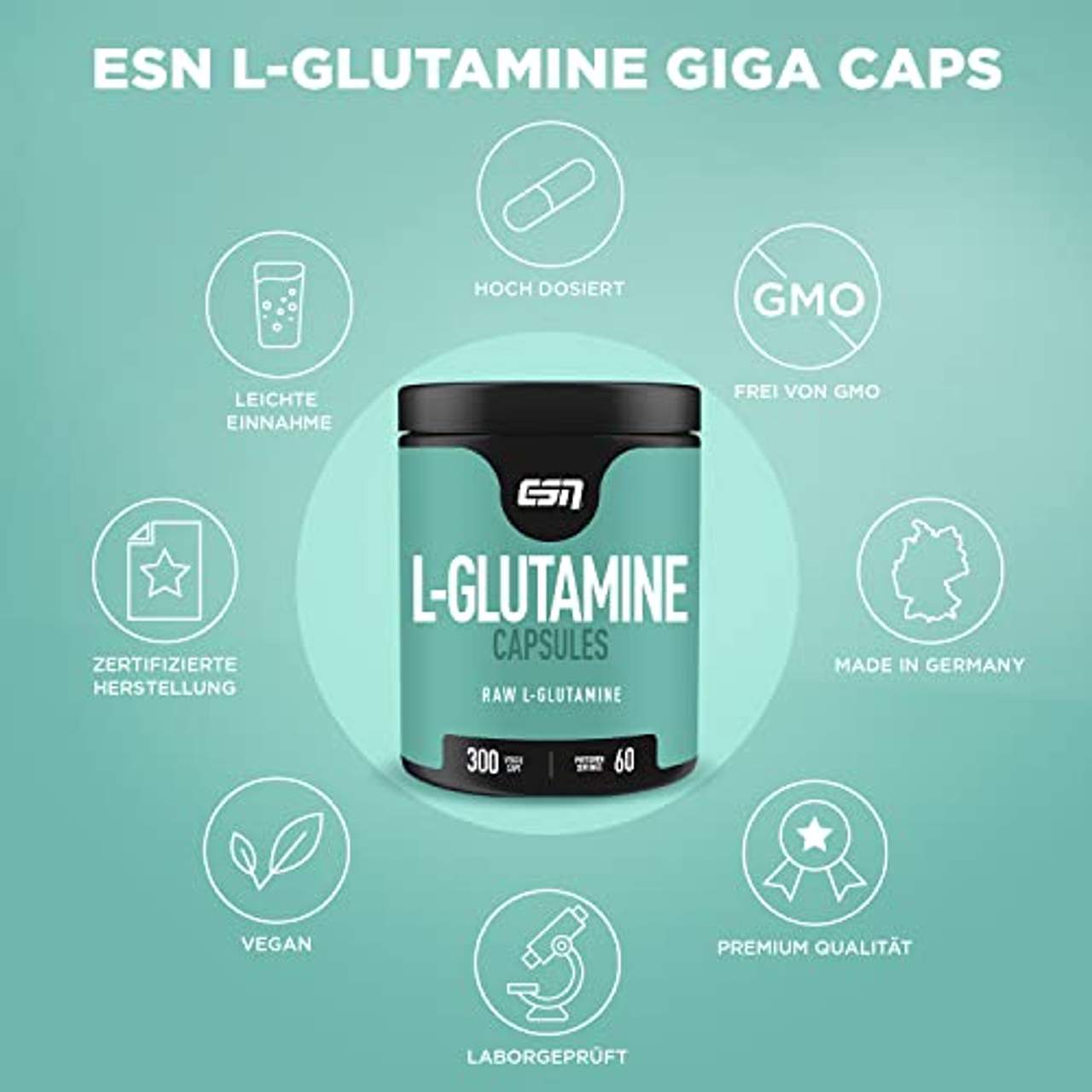 ESN L-Glutamine Giga Caps 300 Kaps