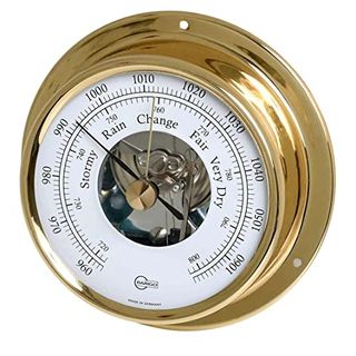 Barigo 1710 Schiffsbarometer Barometer Tempo S messing analog 88mm