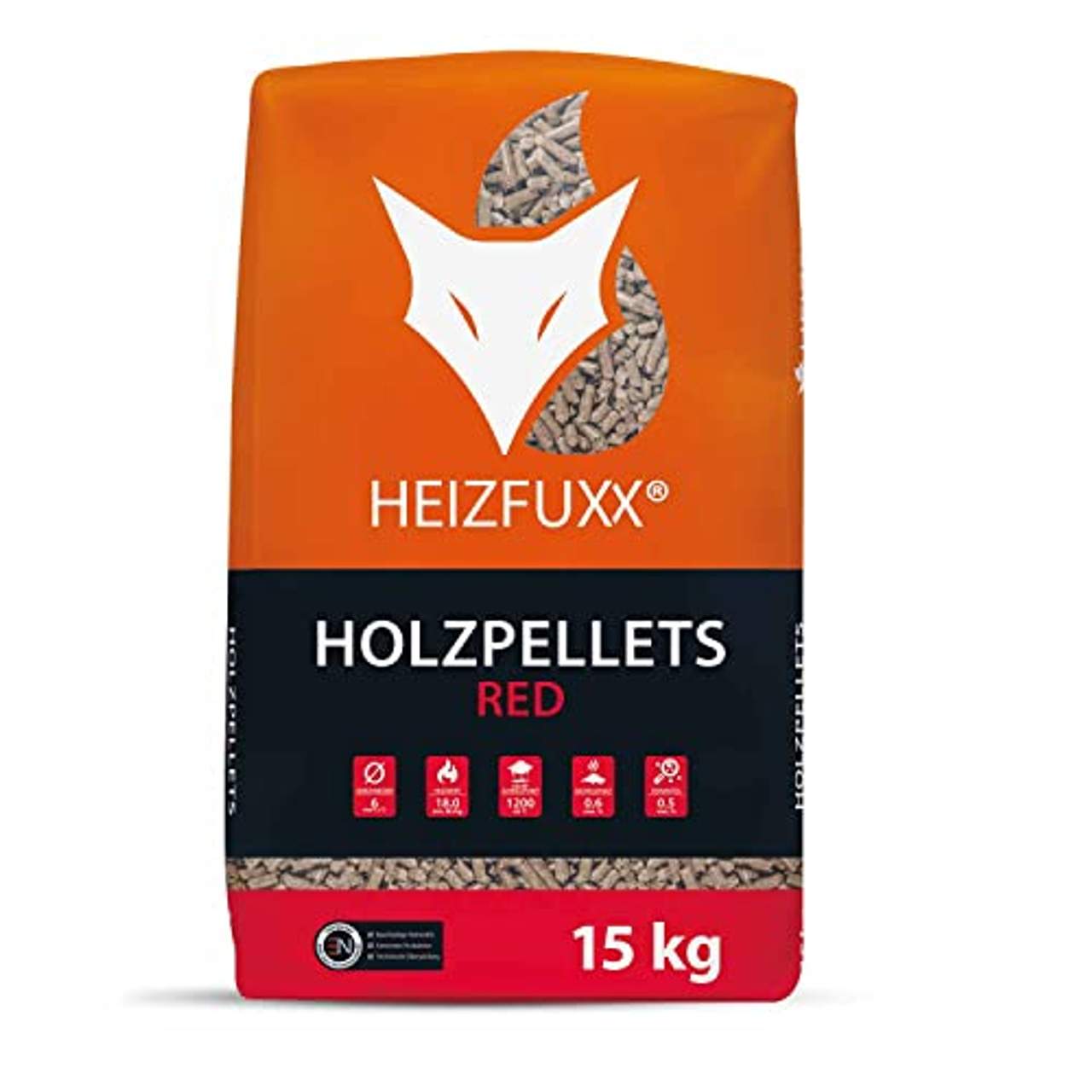 HEIZFUXX Holzpellets Red Heizpellets Hartholz 975kg Pellet Öko Energie