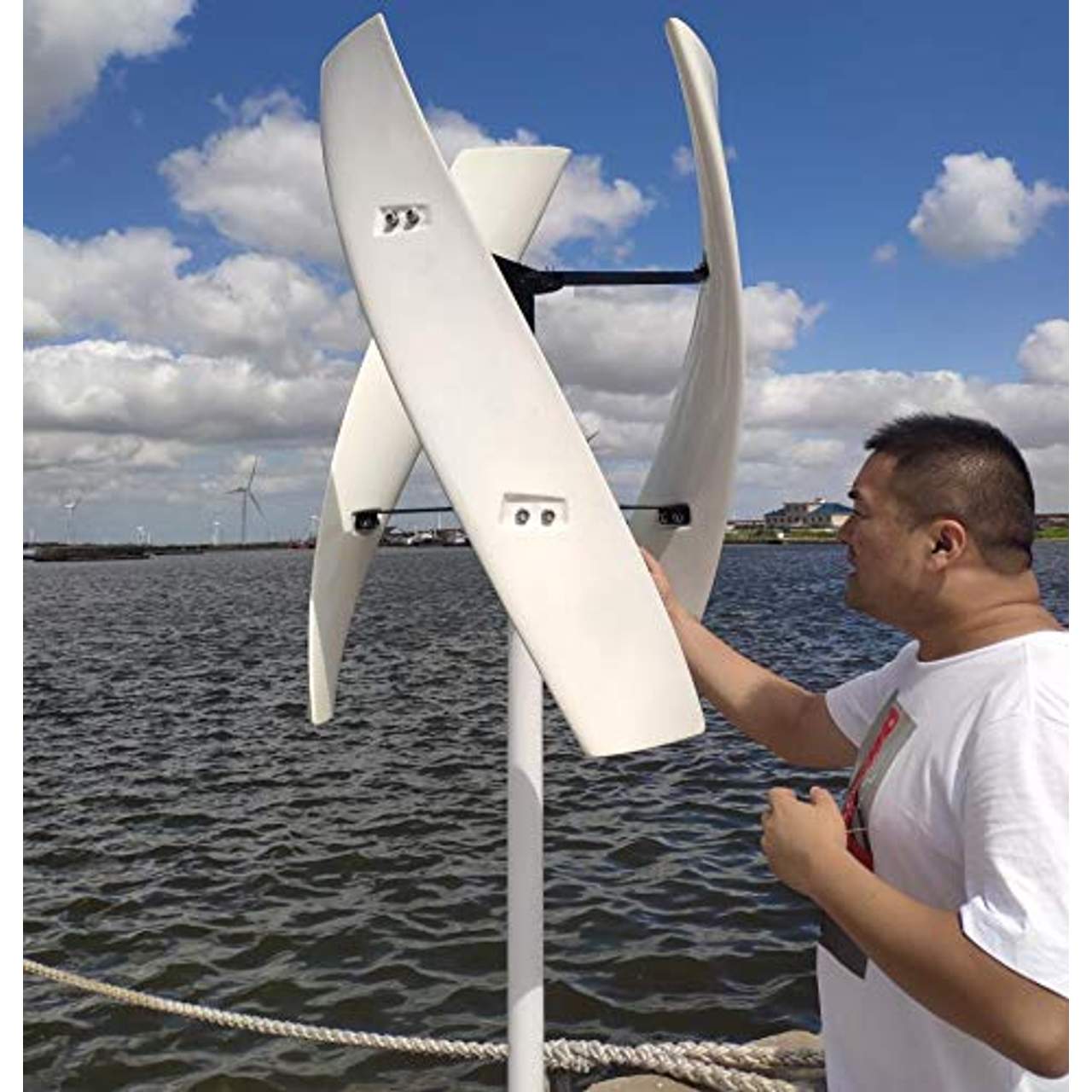 FLTXNY POWER 600W 48V Vertikale Windkraftanlage Windgenerator Heimgebrauch