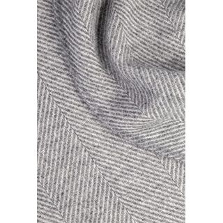 Lange creme-graue Fischgrat Wolldecke aus 100% neuseeländischer Schurwolle